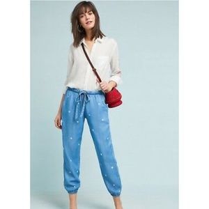 New Cloth and Stone drawstring chambray pants
